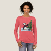 Cute Christmas Penguin T-Shirt Tri-Blend Shirt (Volle Vorderseite)