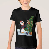 Cute Christmas Penguin T-Shirt Tri-Blend Shirt (Vorderseite)