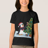 Cute Christmas Penguin T-Shirt Tri-Blend Shirt (Vorderseite)