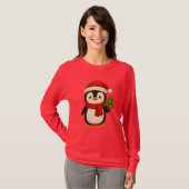 Cute Christmas Penguin with Santa Hat T-Shirt (Vorne ganz)