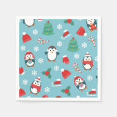 Cute Christmas Penguins Pattern Serviette (Vorderseite)
