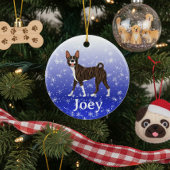 Cute Christmas Personalized  Basenji Brindle Keramik Ornament
