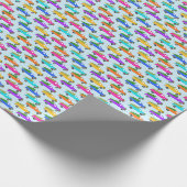 Cute Christmas Pickup Trucks Trees Retro Xmas Gift Geschenkpapier (Ecke)