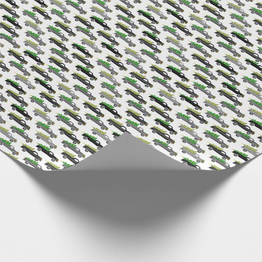 Cute Christmas Pickup Trucks Trees Retro Xmas Gift Geschenkpapier (Ecke)