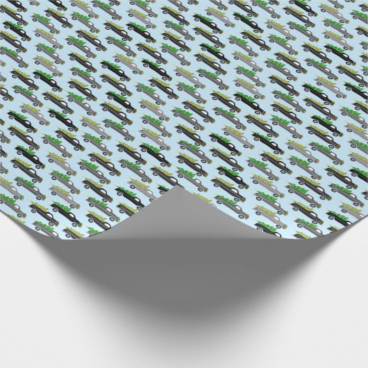 Cute Christmas Pickup Trucks Trees Retro Xmas Gift Geschenkpapier (Ecke)