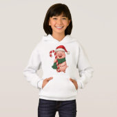 Cute Christmas Pig Kids Hoodie (Vorne ganz)