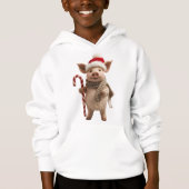 Cute Christmas Pig Kids Hoodie (Vorderseite)