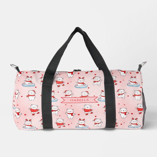 Cute Christmas Polar Bear  Duffle Bag (Vorderseite)