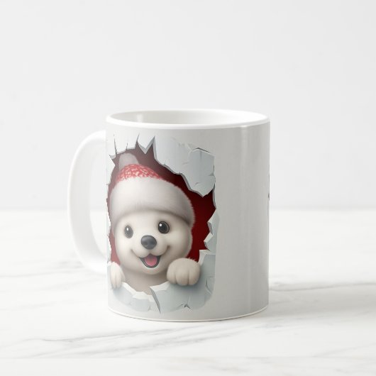Cute Christmas Polar Bear Mug Kaffeetasse (Vorderseite Links)