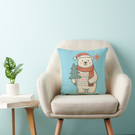 Cute Christmas Polar Bear Scandinavian Winter Kissen