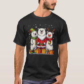 Cute Christmas Polar Bears in Santa Elf and Reinde T-Shirt (Vorderseite)