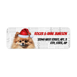 Cute Christmas Pomeranian Dog Return Address