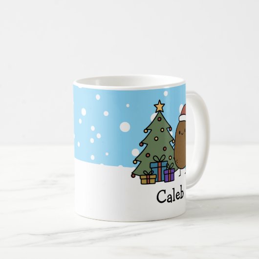Cute Christmas Potato Personalized With Your Name Kaffeetasse (VorderseiteRechts)