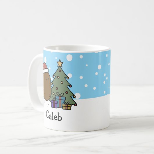 Cute Christmas Potato Personalized With Your Name Kaffeetasse (Vorderseite Links)