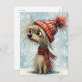 Cute Christmas Pup Feiertagspostkarte (Vorne/Hinten)