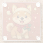 Cute Christmas puppy Glasuntersetzer (Rückseite)