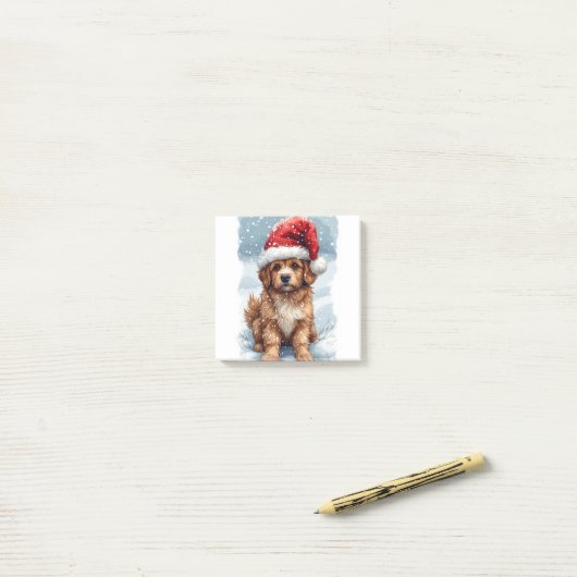 Cute Christmas Puppy  Post-it Klebezettel (Auf Schreibtisch)