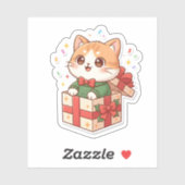 Cute Christmas Puppy Sticker & Magnet Adorable cat (Blatt)