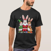 Cute Christmas Rabbits in Santa Elf and Reindeer C T-Shirt (Vorderseite)