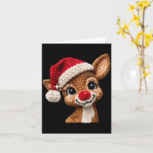 Cute Christmas Reindeer Crocheting Funny Gift Men, Karte (Gelbe Blume)