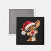 Cute Christmas Reindeer Crocheting Funny Gift Men, Magnet (Vorderseite/Rückseite)