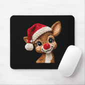 Cute Christmas Reindeer Crocheting Funny Gift Men, Mousepad (Mit Mouse)