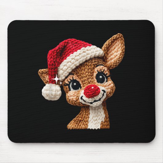 Cute Christmas Reindeer Crocheting Funny Gift Men, Mousepad (Vorne)
