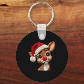 Cute Christmas Reindeer Crocheting Funny Gift Men, Schlüsselanhänger (Vorderseite)