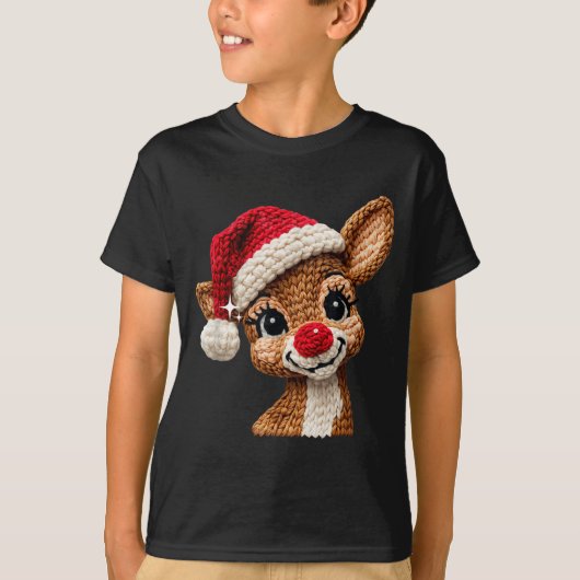 Cute Christmas Reindeer Crocheting Funny Gift Men, T-Shirt (Vorderseite)