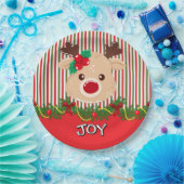 Cute Christmas Reindeer Custom Pappteller (Party)