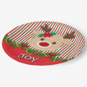 Cute Christmas Reindeer Custom Pappteller (Schrägansicht)