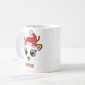 Cute Christmas reindeer face for her Kaffeetasse (Vorderseite Links)