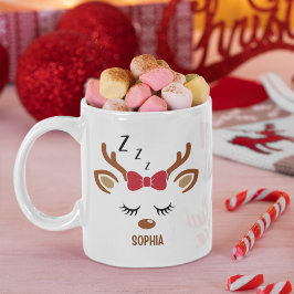 Cute Christmas reindeer face Kaffeetasse