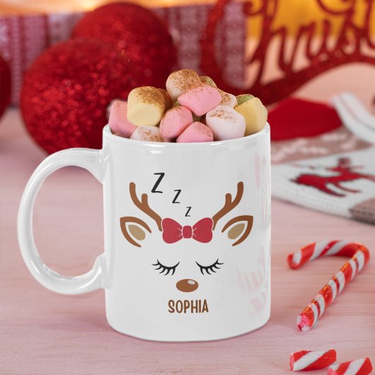 Cute Christmas reindeer face Kaffeetasse