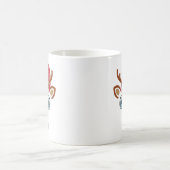Cute Christmas reindeer face  Kaffeetasse (Mittel)