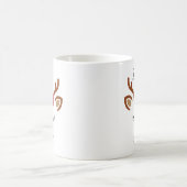 Cute Christmas reindeer face Kaffeetasse (Mittel)