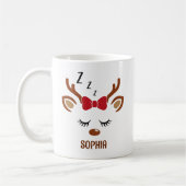 Cute Christmas reindeer face Kaffeetasse (Links)