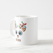 Cute Christmas reindeer face With Ligths Kaffeetasse (Vorderseite Links)