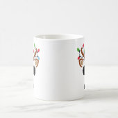 Cute Christmas reindeer face With Ligths Kaffeetasse (Mittel)