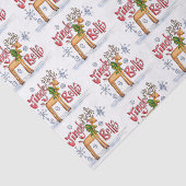 Cute Christmas Reindeer, Jingle Bells Snowflakes Seidenpapier (Ausschnitt)