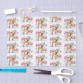 Cute Christmas Reindeer, Jingle Bells Snowflakes Seidenpapier (Handwerk)