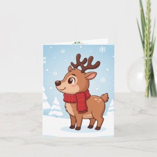 Cute Christmas Reindeer Karte