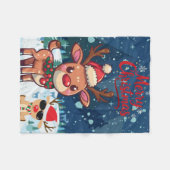 Cute Christmas Reindeer Kids Blanket Fleecedecke (Vorderseite (Horizontal))