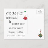 Cute Christmas Reindeer Kiss Save the Date Ankündigungspostkarte (Rückseite)