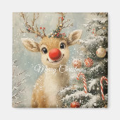 Cute Christmas Reindeer Magnet (Vorne)