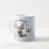Cute Christmas Reindeer Mug | Cozy Winter Mug Kaffeetasse (Vorderseite Links)