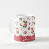 Cute Christmas Reindeer Personalized Mug Kaffeetasse (Vorderseite Links)