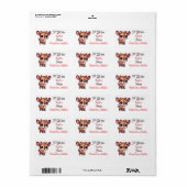 Cute Christmas Reindeer Personalized to and from Adressaufkleber (Vorne)