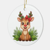 Cute Christmas Reindeer, Reindeer Holiday Keramik Ornament (Links)