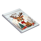 Cute Christmas Reindeer Scene Snowy Forest Notizblock (Rechte Seite)